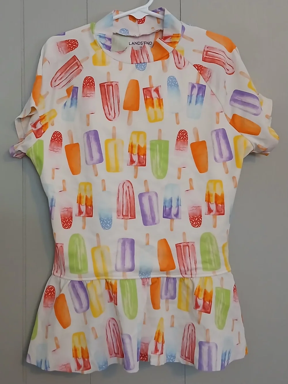 Lands' End Girls Size 12 Ice Cream 2 Piece Swim Suit